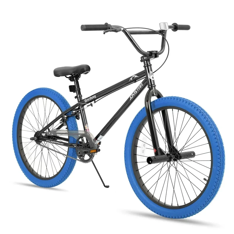 JOYSTAR 24 Inch Kids Bike Freestyle BMX Bikes for 7 8 9 10 11 12 Years Old Boys Girls and Beginner Riders, 24" Kids' Bicycles, Blue Tires