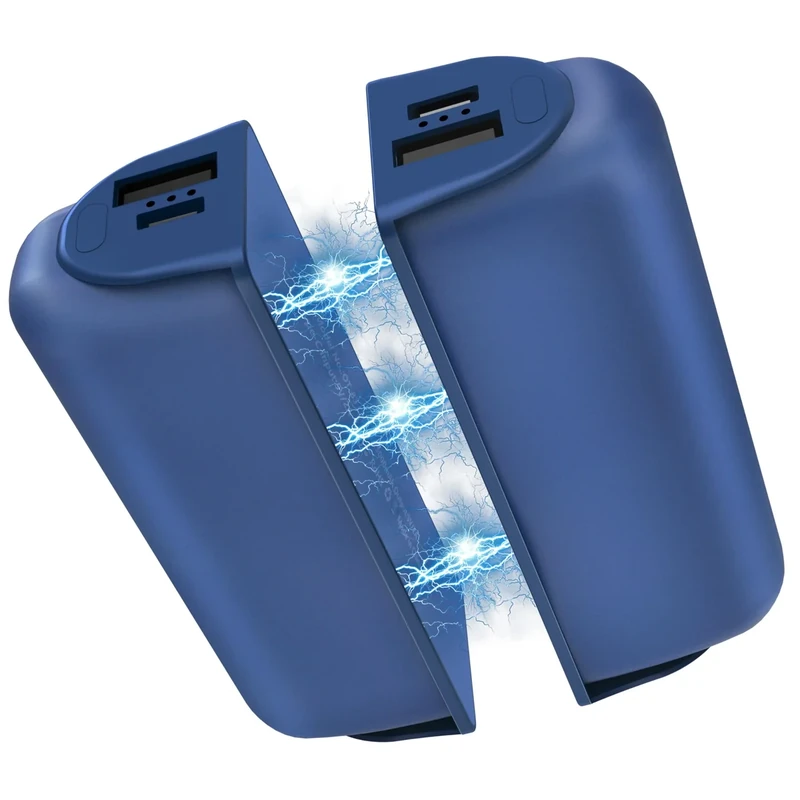 Hand Warmers Rechargeable 2 Pack,10000mAh Split-Magnetic Electric AI Handwarmer Power Bank,3 Levels, Camping,Hunting in Winter (Blue)