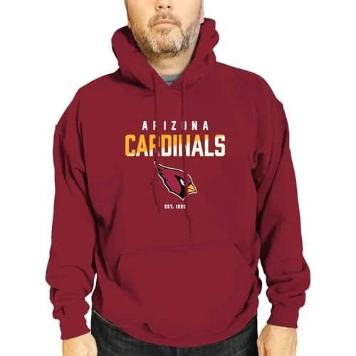 Team Fan Apparel Adult NFL Diagonal Fade Fleece Hooded Sweatshirt - Unisex Tagless - Officially Licensed Football Pullover (Arizona Cardinals - Cardinal, Large)