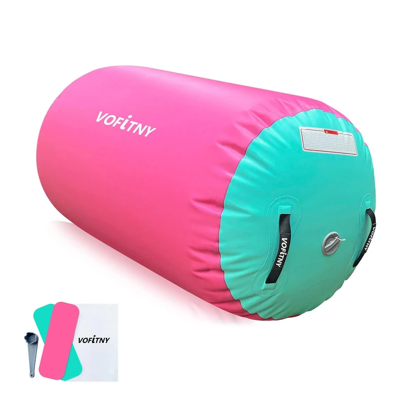VOFiTNY Gymnastics Air Barrel Octagon Mat Tumbler 3.3ft L x 2ft D Back Handspring Trainer for Home/Gym/Tumbling Without Pump
