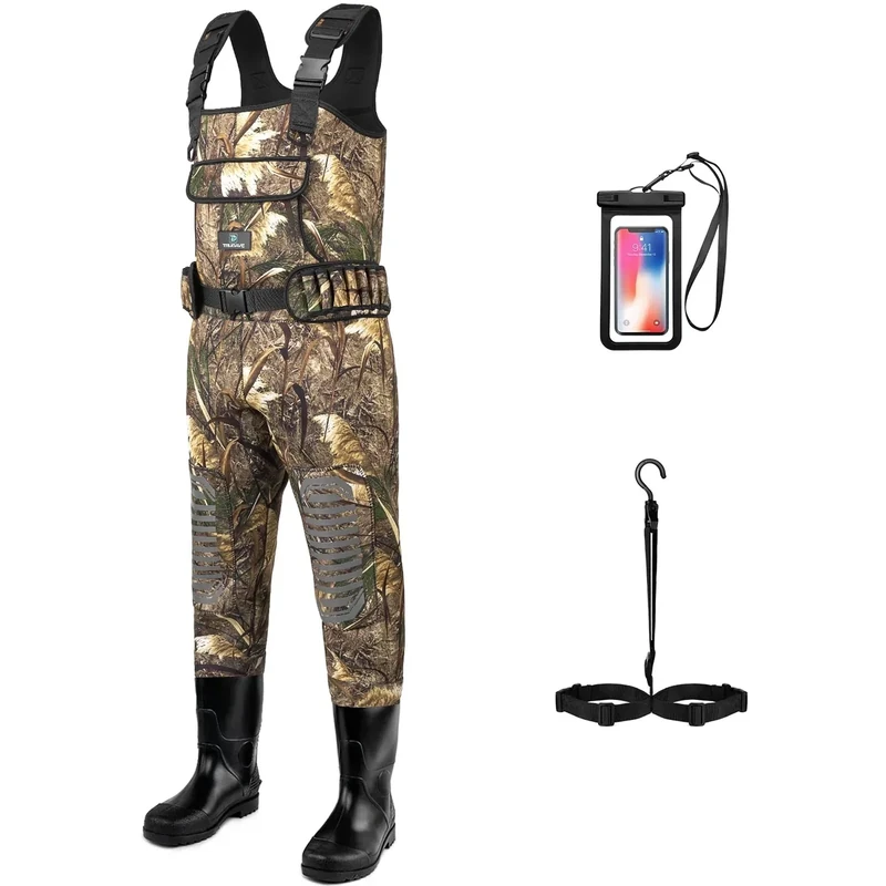 Trudave Chest Waders for Men & Women Waterproof, Fishing Neoprene Waders, Hunting Waders with Boots