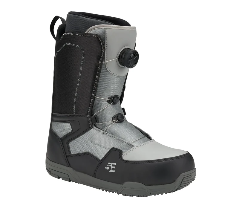 5th Element ST Lace and Dial Snowboard Boots for Men - Black Compatible with Strap Snowboard Bindings- Waterproof Liners -All Mountain Snowboarding Men Size (ATOP DIAL-Gray 25, 8.0) - Image 1