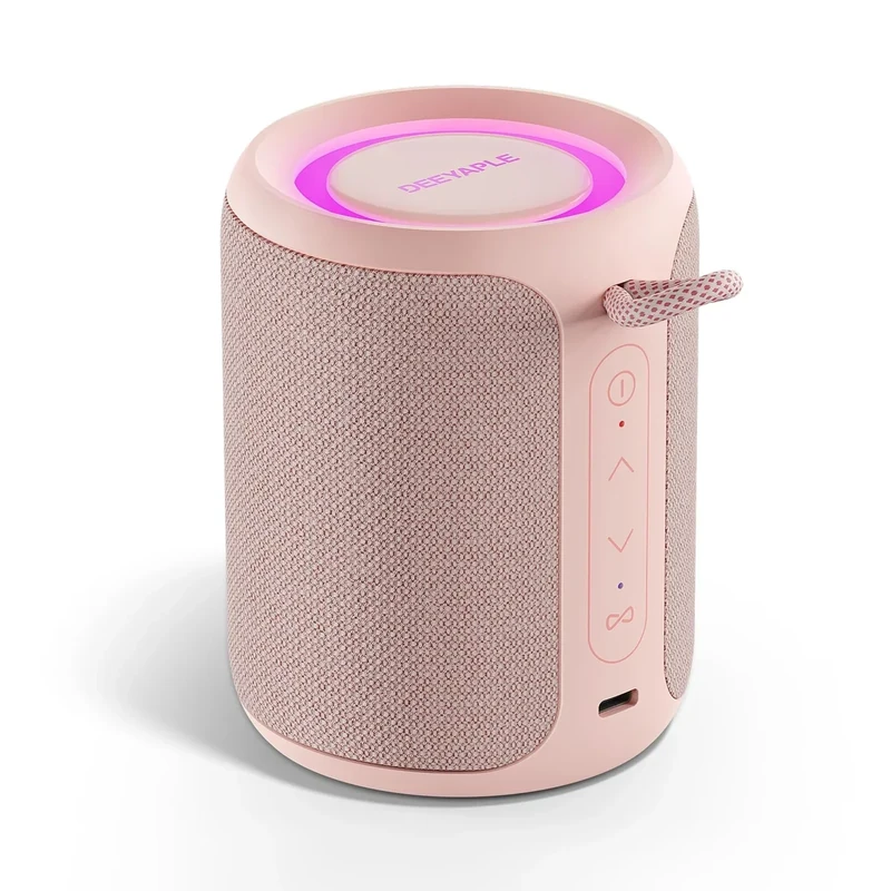 Deeyaple Bluetooth Speaker - 2500mAh Battery, IP67 BT5.3 TWS (Pink)