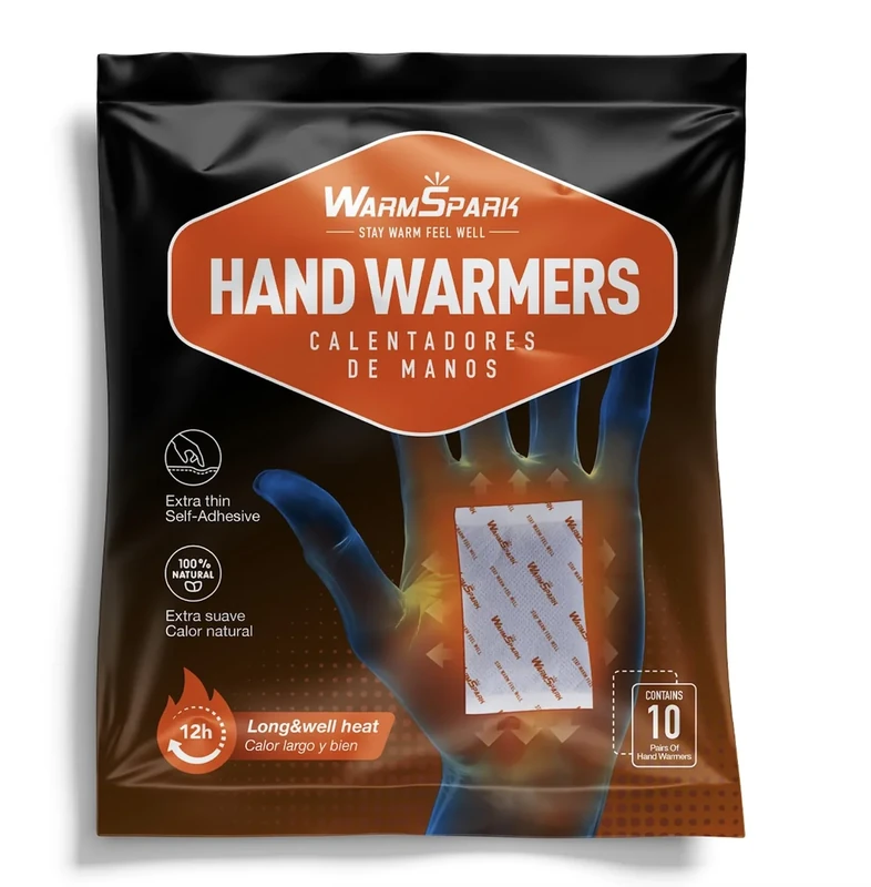 Hot Hand Warmers - 20 Count - Hand Warmers Disposable Single Use Air Activated Heat Packs for Hands, Toes and Body - Up to 12 Hours of Heat (10 Pairs)