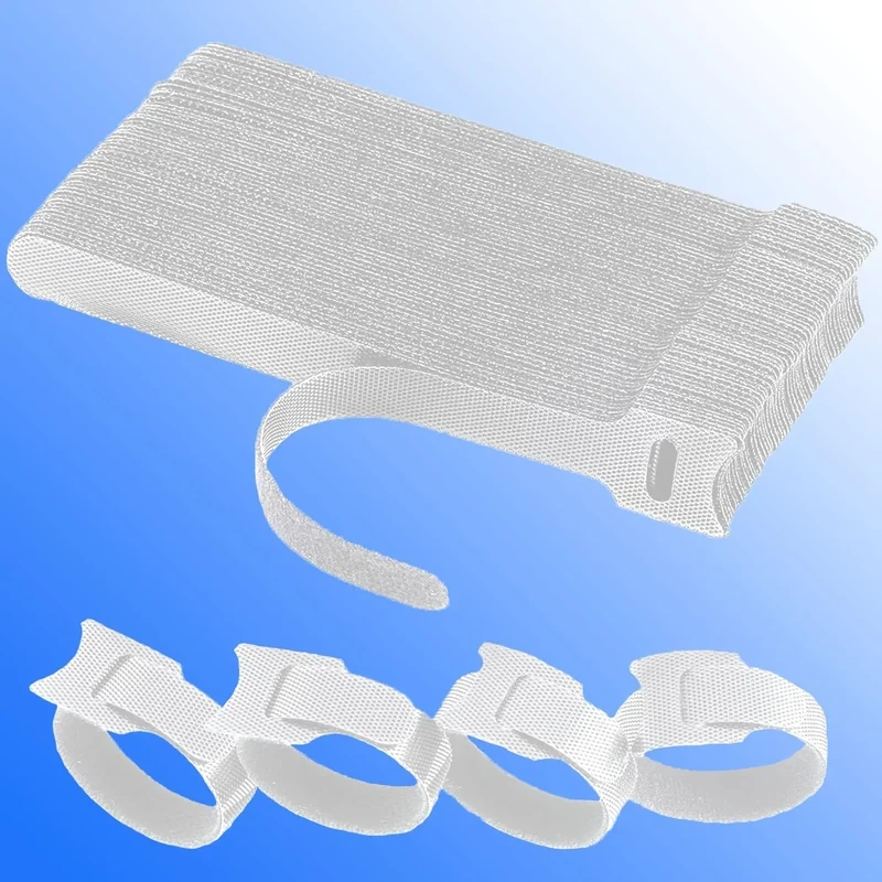 California JOS 60 Pack Reusable 6-Inch Adjustable Cable Ties - White