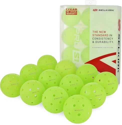 Selkirk Sport Pro S1 Ball | Crack-Resistant | 38 Hole Outdoor Pickleball Balls | USAPA Approved Pickle Ball for Tournament Play | Advanced Aerodynamics | 12 Pack Pickleballs |