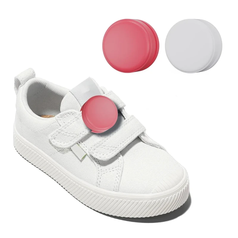 2 Pack AirTag Holder for Kids Shoelaces, Hidden Silicone Air Tag Case Holder for Children Shoes Shoestring (White, Pink)