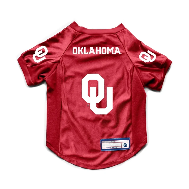 Littlearth NCAA Oklahoma Sooners Stretch Pet Jersey, Team Color, Large