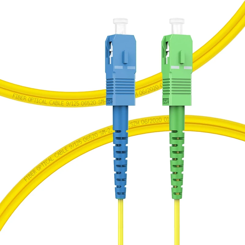 FLYPROFiber- OS2 SC/UPC to SC/APC Fiber Optic Cable 1M/3ft, Single Mode Fiber Patch Cable, Simplex, Length Option:0.5m-10m 9/125um OS1/OS2 Compatible Yellow LSZH OD-2.0mm 1M(3ft)