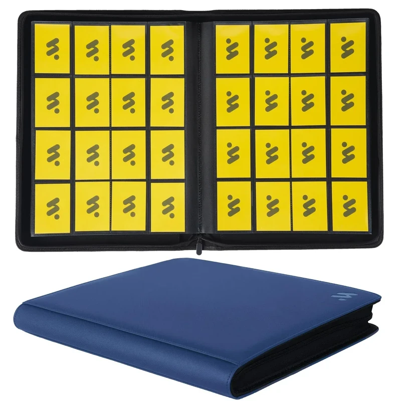 MORABTO Premium 1000+ Pockets Card Binder,16 Pockets Trading Card Binder Ringless Side Loading Trading Card Album Folder for TCG -Blue