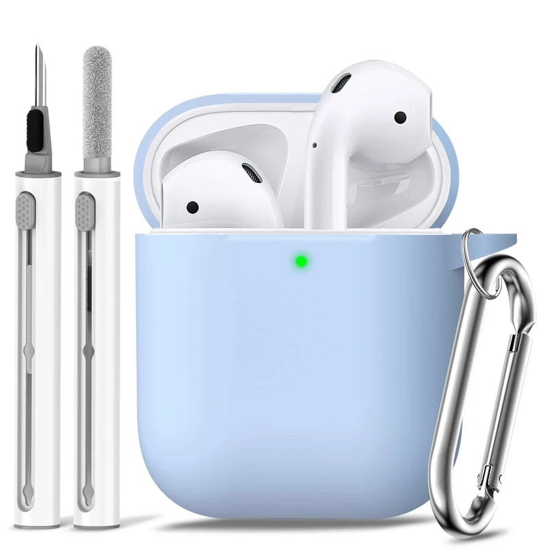 Ljusmicker AirPods Case Cover 2&1 with Cleaner Kit - Sky Blue