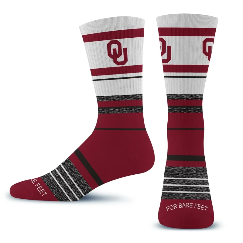 For Bare Feet NCAA OKLAHOMA SOONERS Friday Dress Sock Team Colors Large