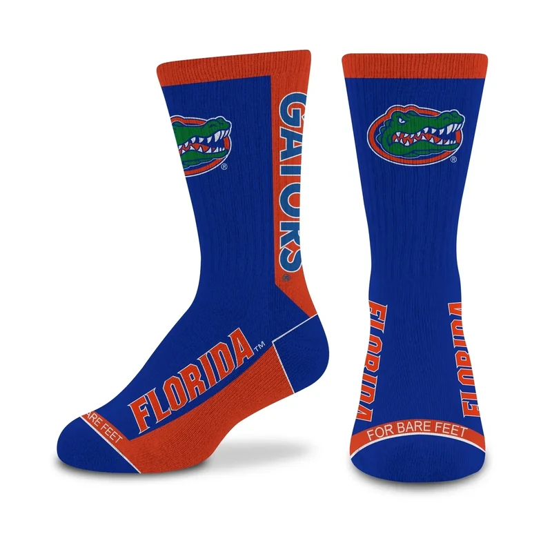For Bare Feet NCAA FLORIDA GATORS MVP Crew Sock Team Color Youth