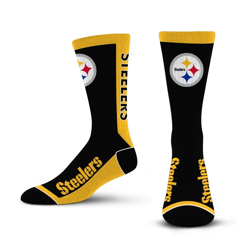 For Bare Feet NFL PITTSBURGH STEELERS MVP Crew Sock Team Color Medium