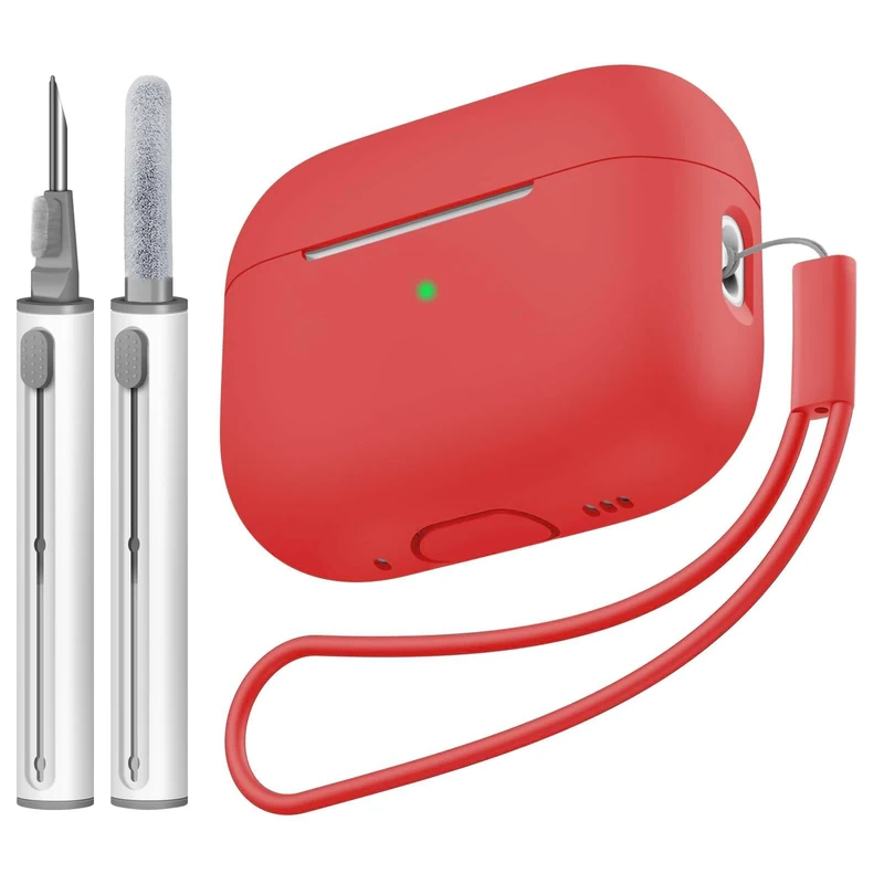 Tandoler Silicone AirPods Pro 2 Case with Kit, Lanyard & Red LED