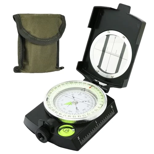 Compass, Hiking Compass for Survival with Lensatic – Water-Resistant Durable and Pocket-Sized