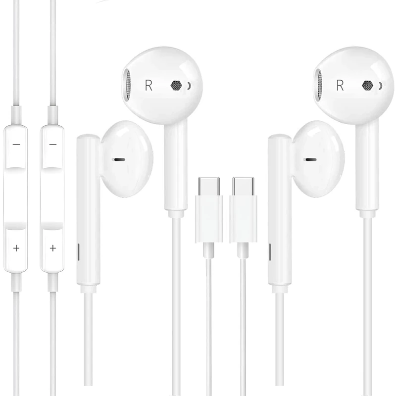 Sanluba MFi Wired Earbuds 2 Pack - USB-C Mic Noise Isolation
