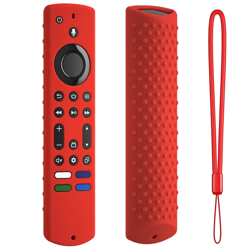 Hi Color Silicone Cover Compatible with Fire TV Stick 4K Max Streaming Device Released 2023/Insignia NS-RCFNA-21/Omni Series Smart TV Remote Case Cover(Red)