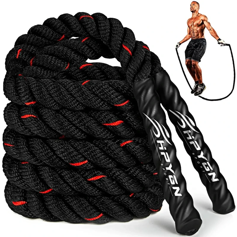 HPYGN Weighted Jump Rope for Fitness, 3.8LB Heavy Jump Ropes for Exercise, Weighted Adult Skipping Rope for Women & Men, Battle Rope For Power Training to Improve Strength and Building Muscle