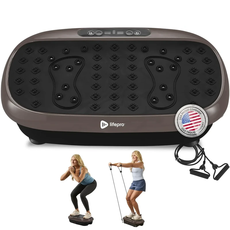 Lifepro HexaPlate Lite Vibration Plate Exercise Machine with Magnetic Acupoints - Full Body Vibration Platform for Beginners and Recovery - Lymphatic Drainage Massager for Muscle Toning and Fitness