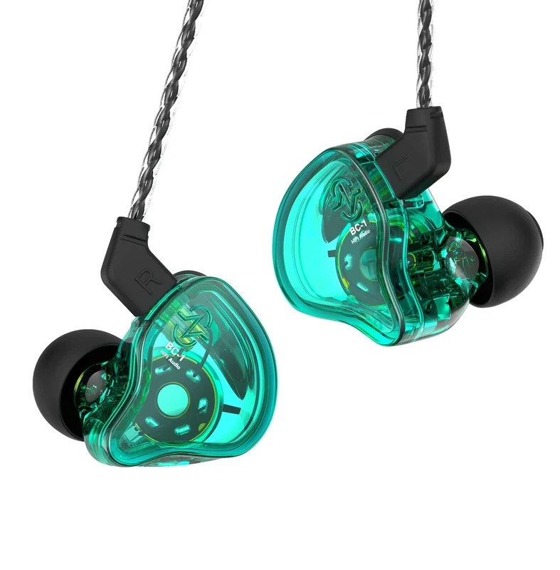 YINYOO CCZ Melody Gaming Earbuds - 1DD/1BA Drivers, OFC Cable, Green