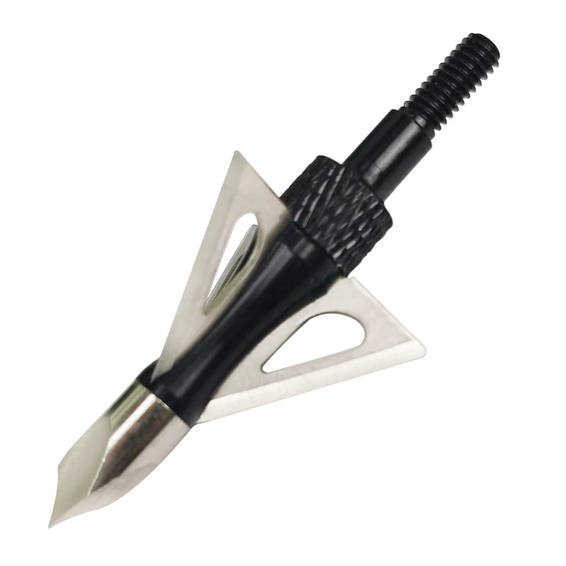 LeeMui Hunting Broadheads 12PK 100 Grains Screw-in Arrow Archery 3 Blades Hunting Heads Arrow Tips Compatible with Crossbow and Compound Bow + 1 PK Broadhead Storage Case (zz-Black)