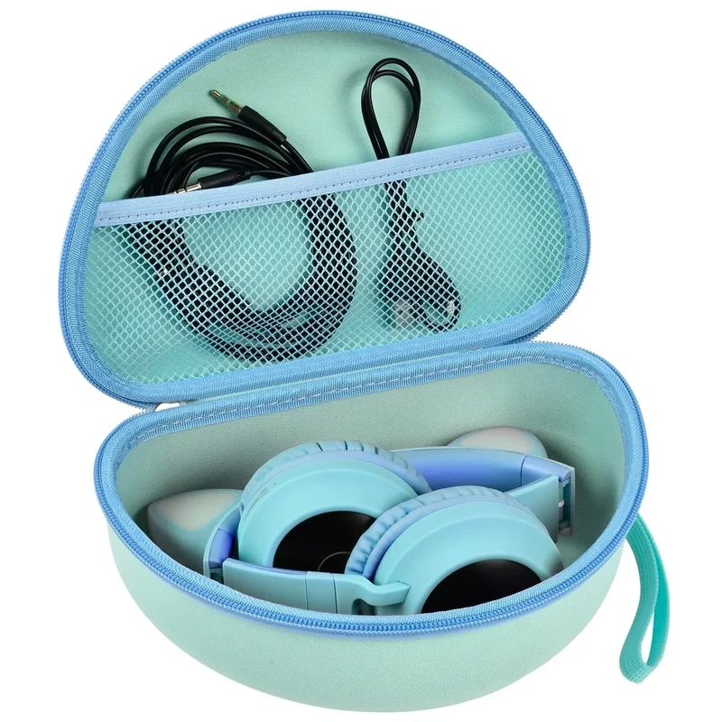 Headphone Case for Riwbox CT-7 Pink/for Jack CT-7S Cat Green 3.5mm/ for iClever IC-HS01/for Picun/for FosPower Bluetooth Wireless Over-Ear Headphones Headset Box Only,Green