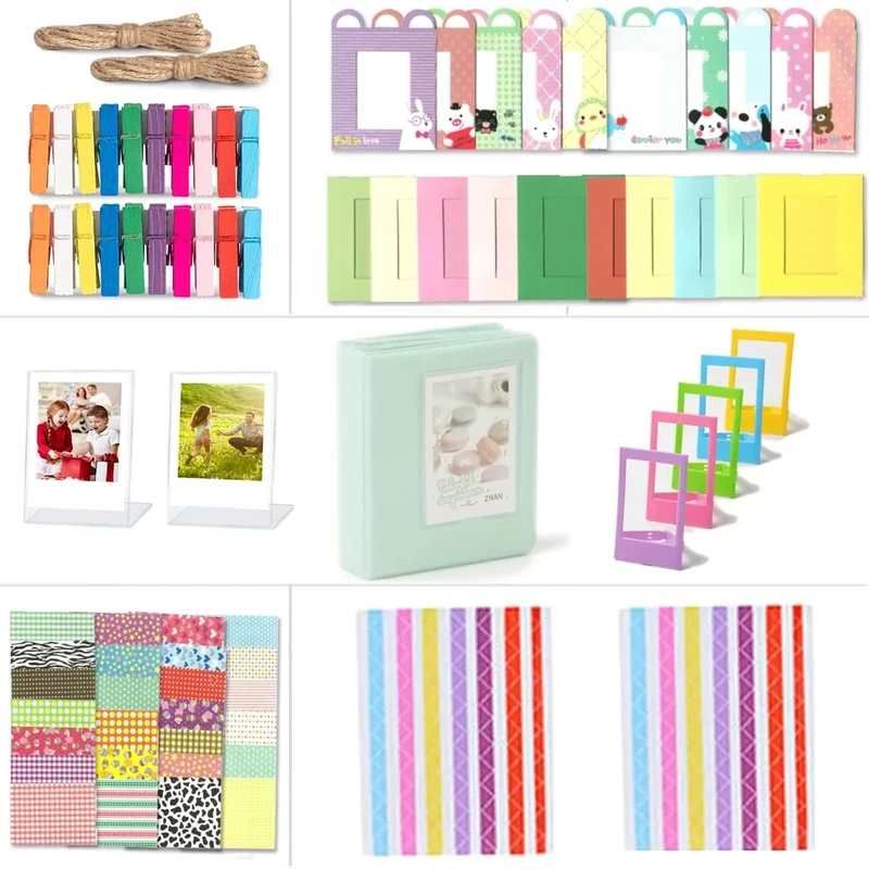 Riosin Instant Camera Accessories Bundle Compatible with Fujifilm Instax Mini 12 11 Camera Include Mini Photo Album,Film Frames,Wall Hang Frames,Border Stickers,Corner Stickers (Mint Green)