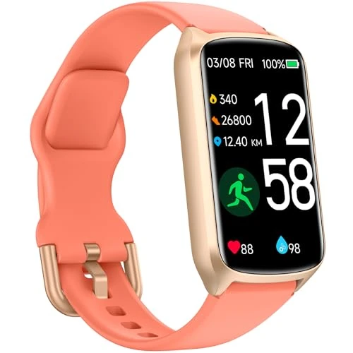 Amzhero Health Fitness Tracker with 24/7 Heart Rate, Blood Oxygen, Blood Pressure, Sleep Tracker, 5ATM Waterproof Activity Trackers with Step Tracker, Pedometer (S & L Bands Included)