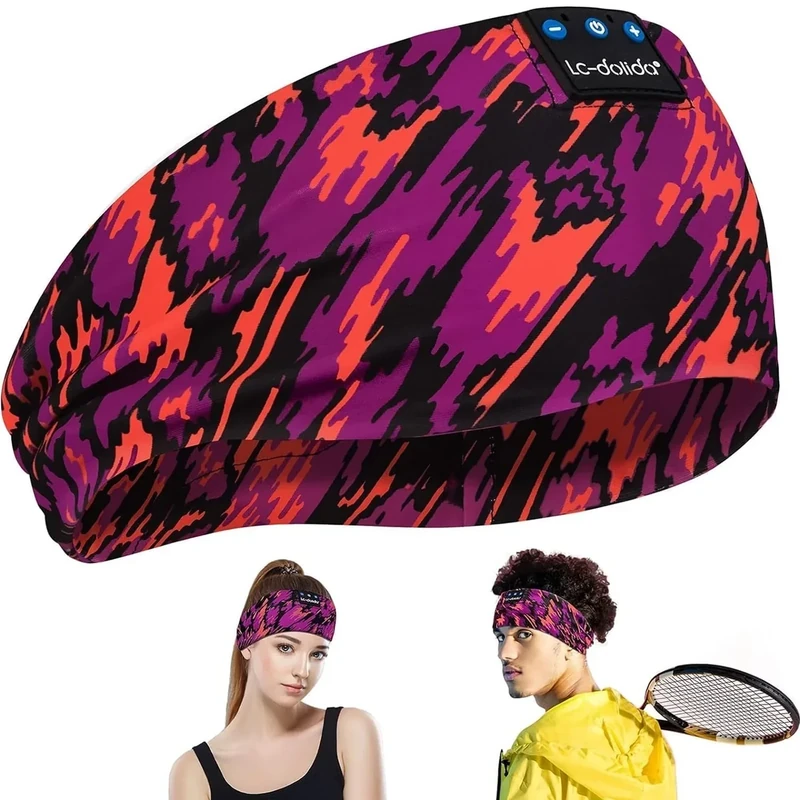 LC-dolida Sleep Headphones Bluetooth Headband, Wireless Headband with HD Speakers, Headphones Wireless for Side Sleepers, Sport, Yoga, Travel, Gifts for Mom, Men, Women, Teens, Kids