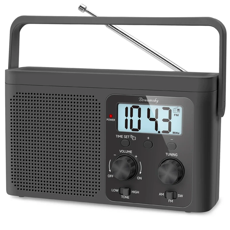 DreamSky Portable AM/FM Shortwave Radio - Battery/AC Dial, Clear Sound