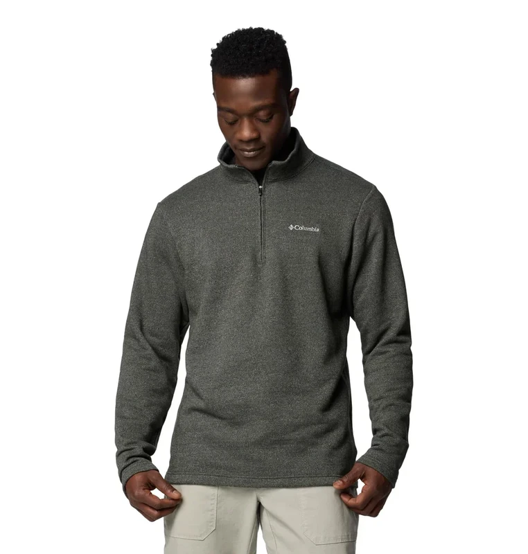 Columbia Men's Great Hart Mountain III Half Zip Pullover Jacket, Greenscape Heather, Small
