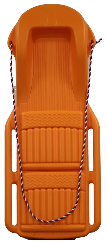 The Original Retro Racer Snow Sled by Confer Plastics, Atomic Orange Color, Durable Design for All Ages, Made in USA, Available as a Single Sled for Quick Rides