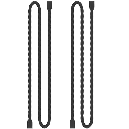 Dreamxiang 2Pcs 32\" Silicone Cable Ties - Steel Core, Reusable, Black