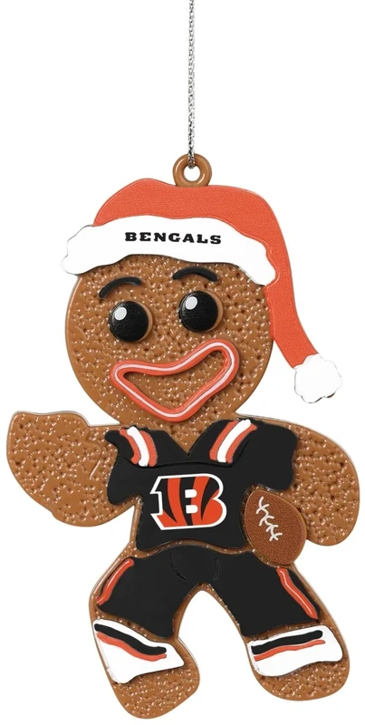 FOCO Cincinnati Bengals NFL Gingerbread Man Holiday Ornament