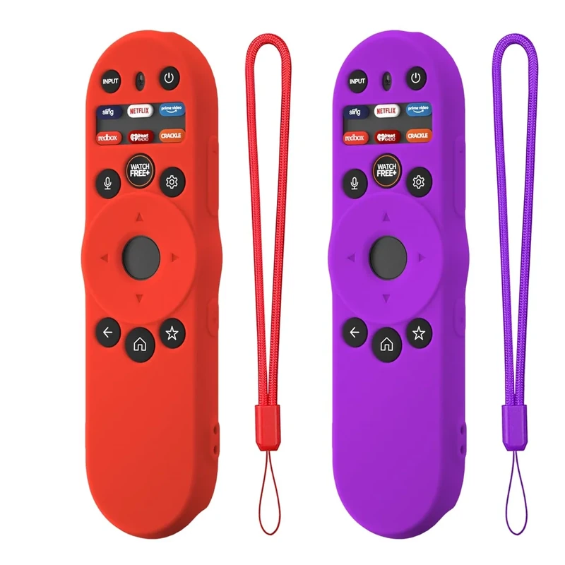 Hi Color 2-Pack Cover for Vizio XRT270 Remote - Red & Purple Lanyard