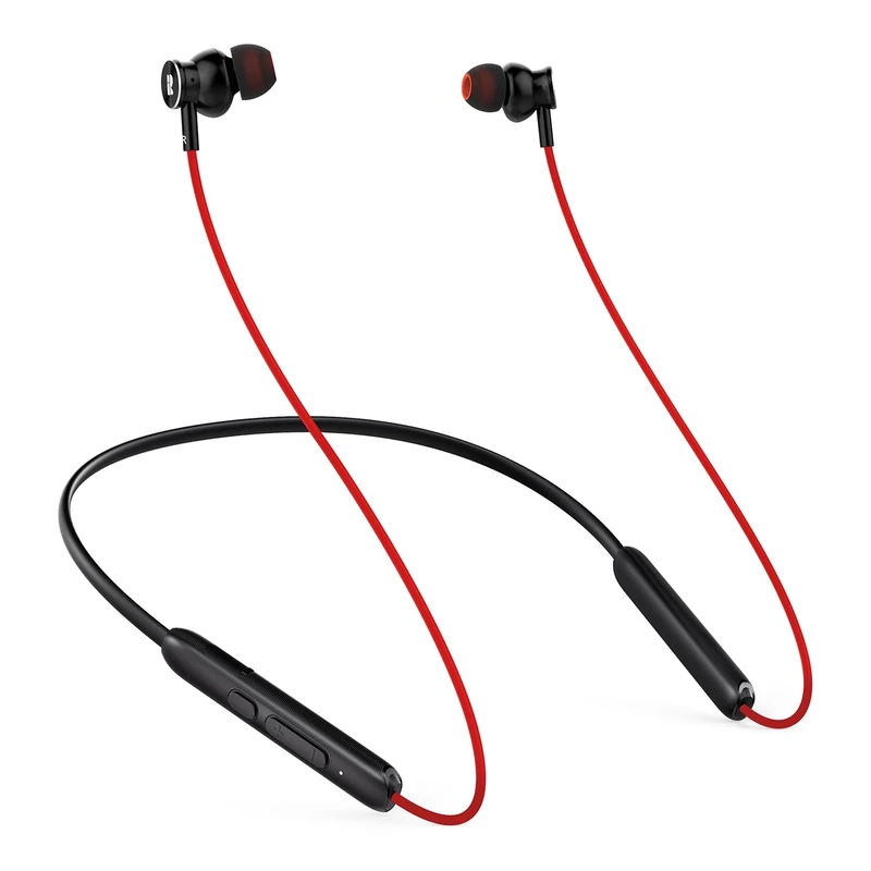 Rythflo Bluetooth Earbuds V5.2 Neckband - 30H Playtime, IPX7, Red