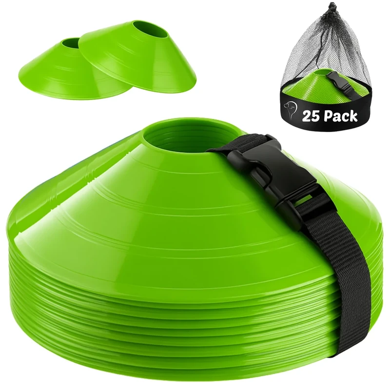 75/50/25 Pack, Pro-Grade Soccer Training Cones Set, Durable Agility Soccer Cones with Carry Bag & Strap Holder Ideal for Sports Training, Football, Soccer, Basketball- Trusted by Coaches & Athletes