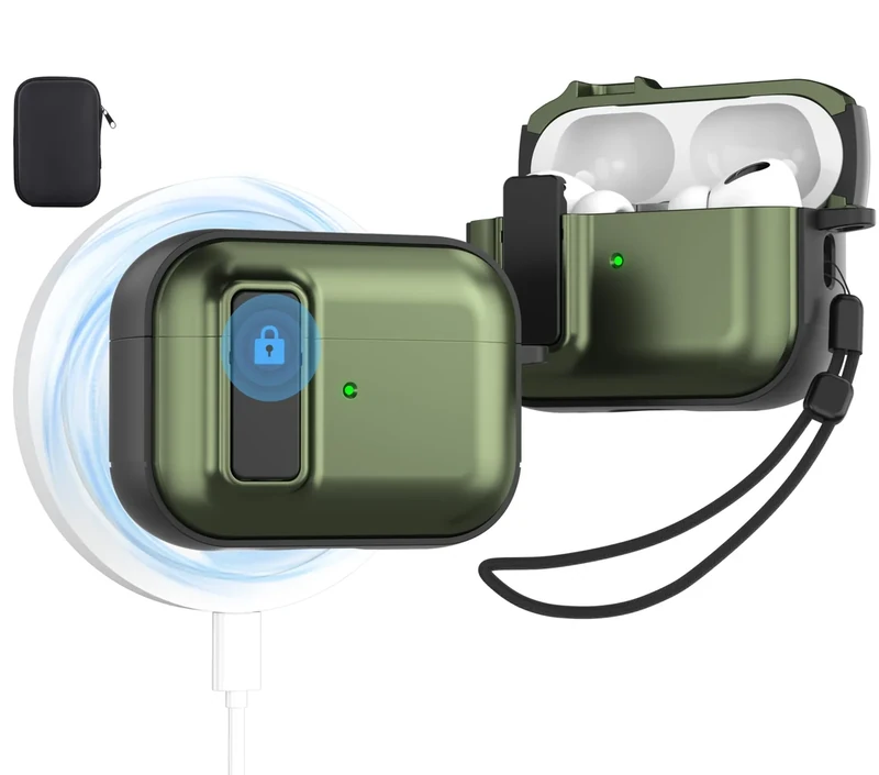 Valkit Compatible Airpods Pro 2nd/1st Generation Case with Cleaner Kit, Secure Lock Airpods Pro 2 Case Cover Magnetic Ready, Shockproof Protective Case for Airpods Pro 2nd/1st Gen(2023/2022/2019)