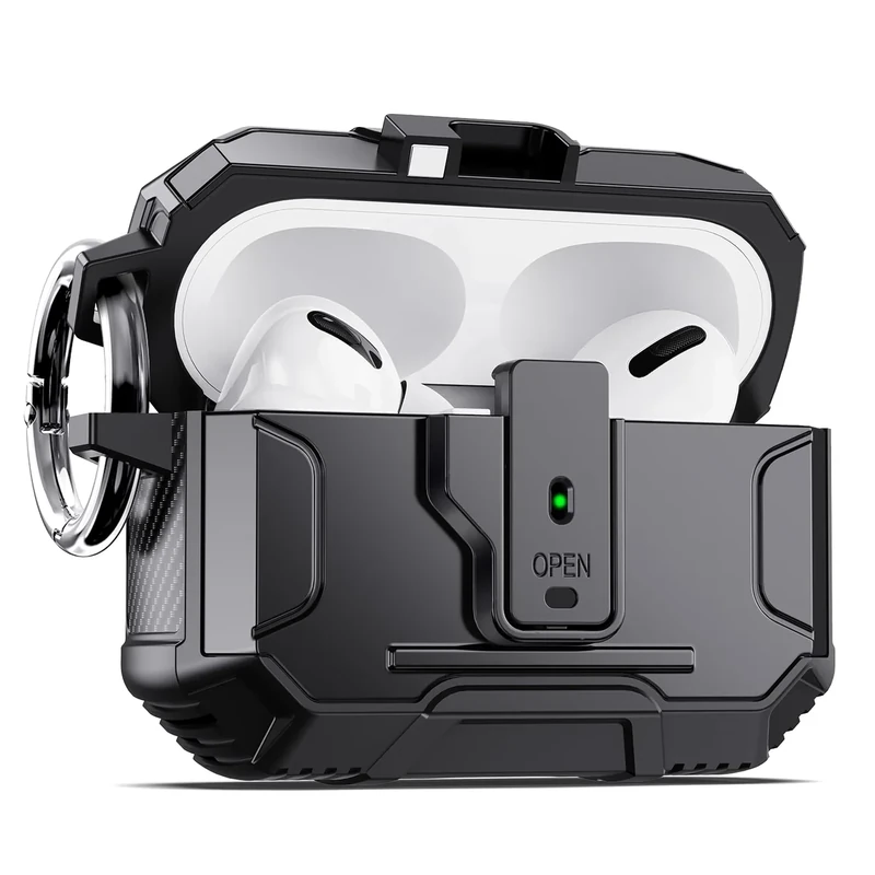 DASFOND Armor Case for AirPods Pro 2 - Shockproof Shell Magnetic Lid