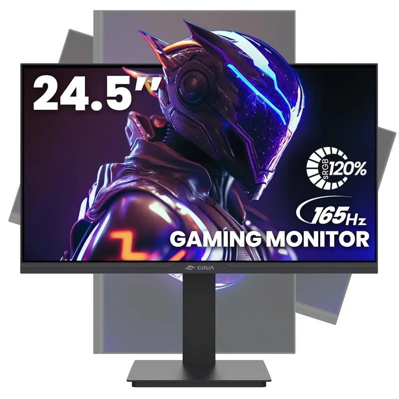 CRUA 24.5" Gaming Monitor - 165Hz FHD, FreeSync, Adjustable Stand