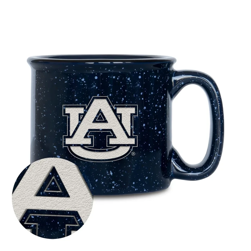 Rico Industries NCAA Auburn Tigers Speckle 12oz Laser Engraved Campfire Mug