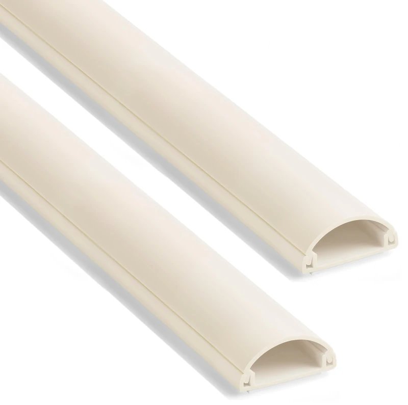 ZhiYo Beige D-Shaped Wall Cord Hider - 1-2 Cords, 0.96in x 0.41in