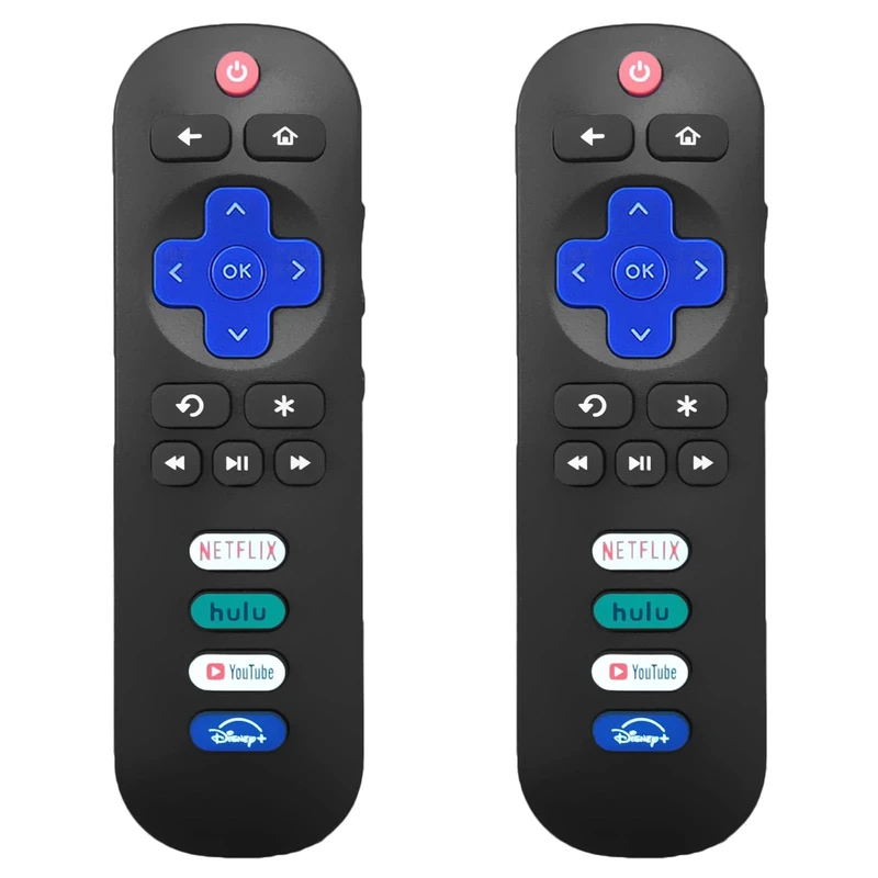2 Pack Replacement Remote Control for Roku TV, Compatible for TCL/Hisense Roku/Onn Roku/Sharp Roku/Element Roku/Westinghouse Roku/Philips Roku/Insignia Roku Smart TVs (Not for Roku Stick and Box)