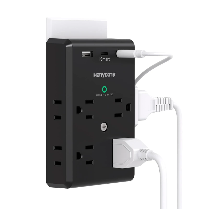 HANYCONY 8-Outlet Surge Protector with USB-A & USB-C - 11 Strip