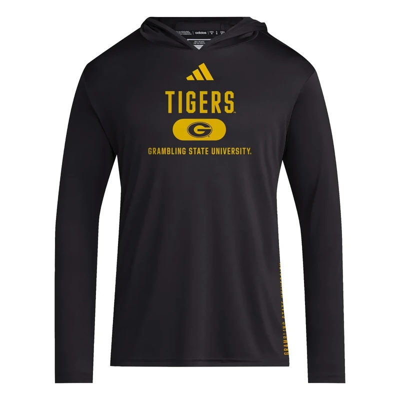 adidas Men's NCAA Designed for Training Team Lightweight Hoodie, Black/Team Collegiate Gold/Grambling State Universtiy, 4X-Large