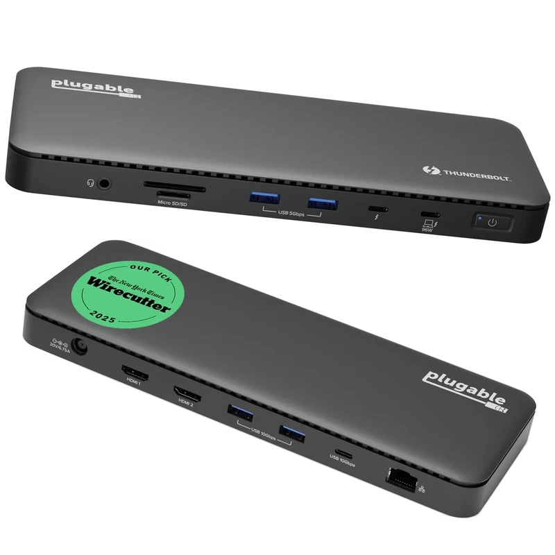 Plugable Thunderbolt 4 Dock - 100W, Dual 4K/Single 8K HDMI, Ethernet