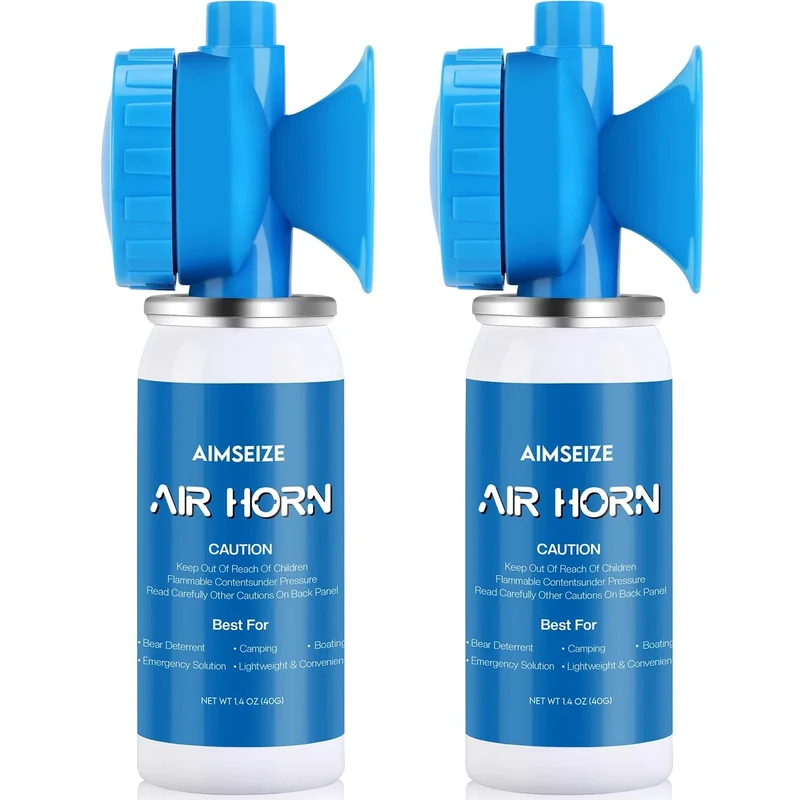 AIMSEIZE Air Horn Bear Horn: Air Horns For Safety Boat Horn For Self Defense - 115dB Heard Up to 0.5-Miles Away (2 Packs)