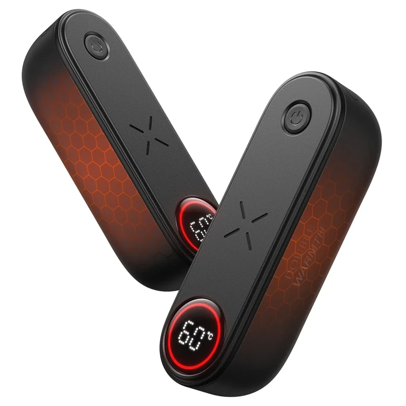 Rechargeable Hand Warmers 2 Pack Magnetic, 10000mAh Electric Hothands Warmer, Portable Pocket Heater, AI Smart Chips, Visual 3 Levels Heat, Camping, Hunting, Golf, Football (Black-2Pack)