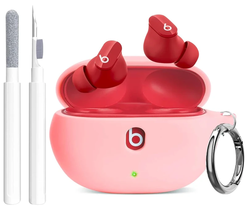 Olytop Silicone Case & Cleaner Kit for Beats Studio Buds - Pink